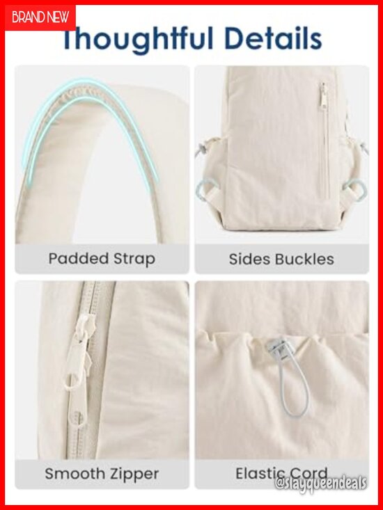 Water Repellent Nylon Crossbody Sling Bag with Adjustable Strap